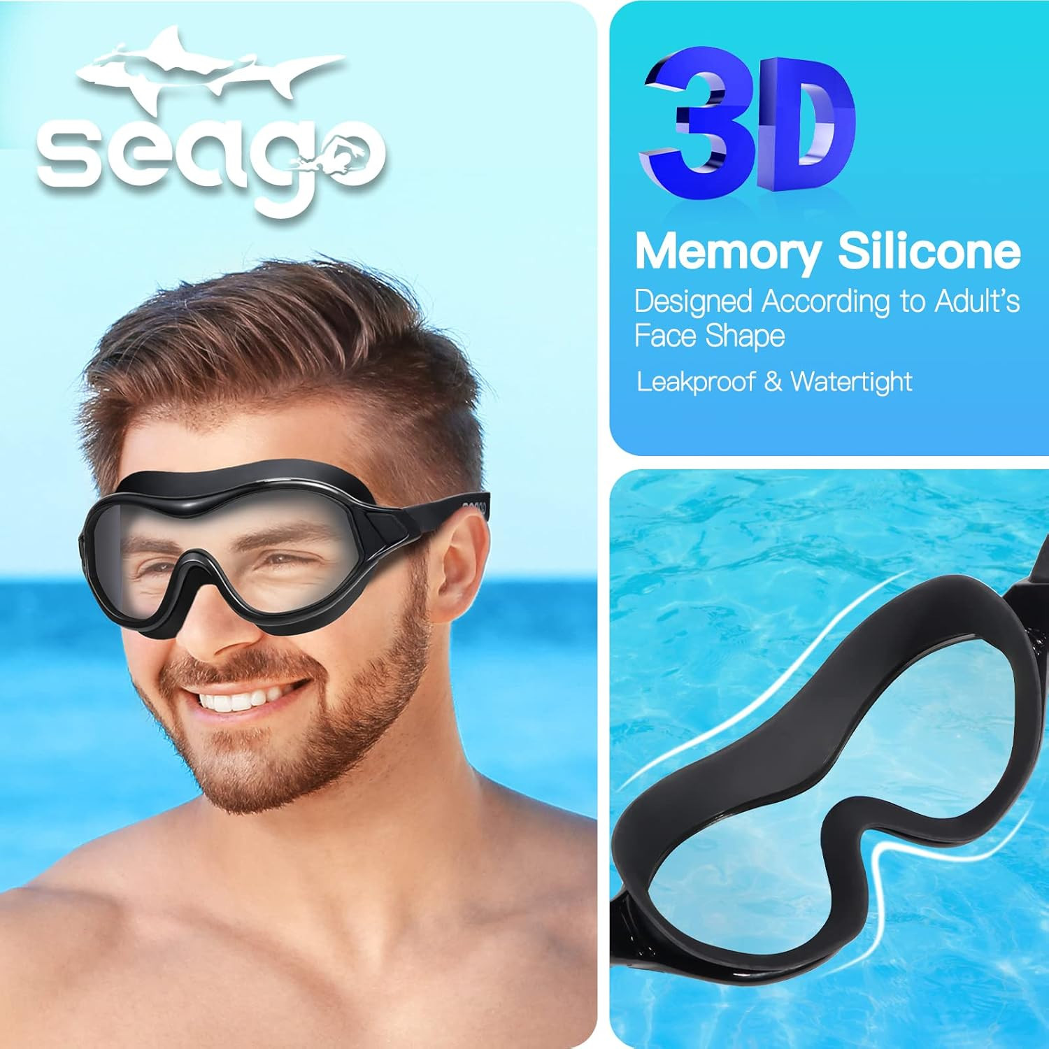 Swim Goggles No Leaking Anti-Fog Pool Goggles Swimming Goggles for Adult Men Wom