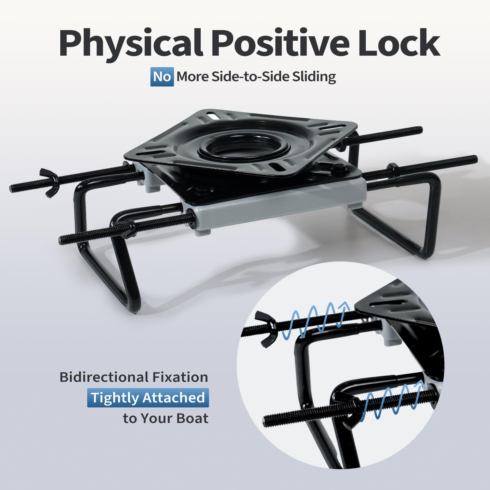 MANUMARINE Clamp On Boat Seat Swivel Base Mount, Adjustable 7.5″–18″ Pedestal…