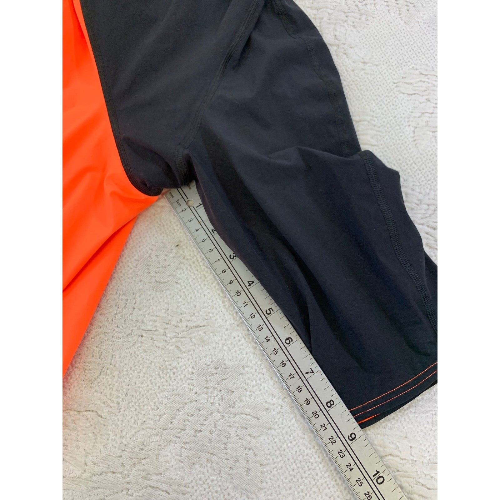 Speedo LZR Racer Kneeskin Swimsuit Black Neon Orange Colorblock Technical Sample