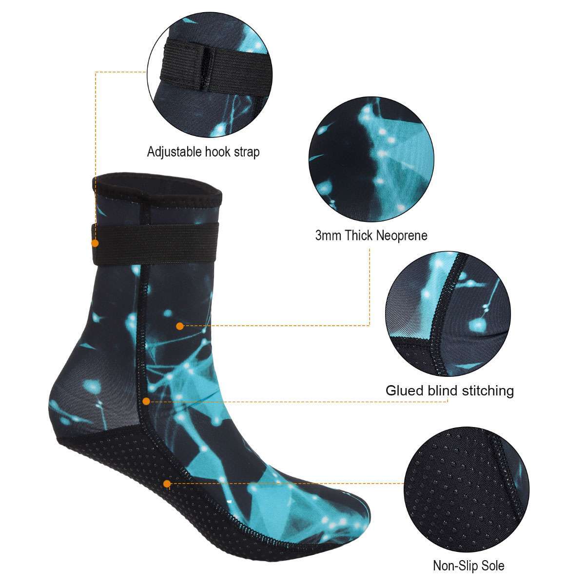 Mens Womens 3mm Neoprene Diving Scuba Surfing Socks Snorkeling Swimming Boots