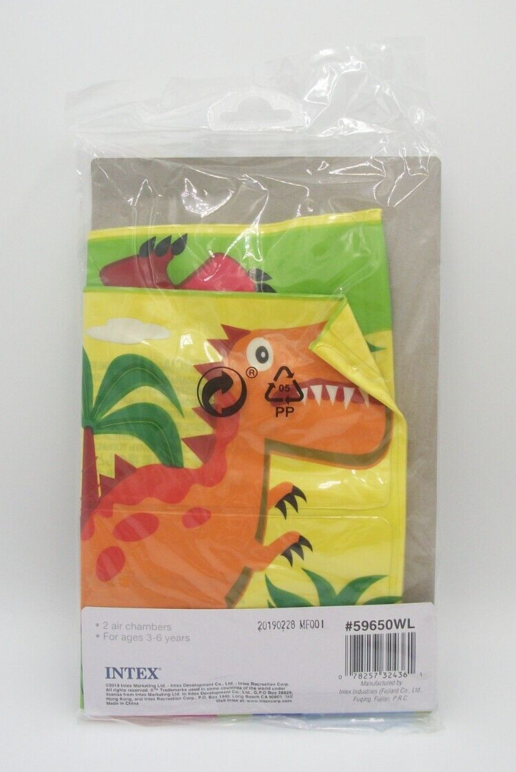 Inflatable Dinosaur Themed Swimming Arm Bands for Children 3-6 Years by Intex