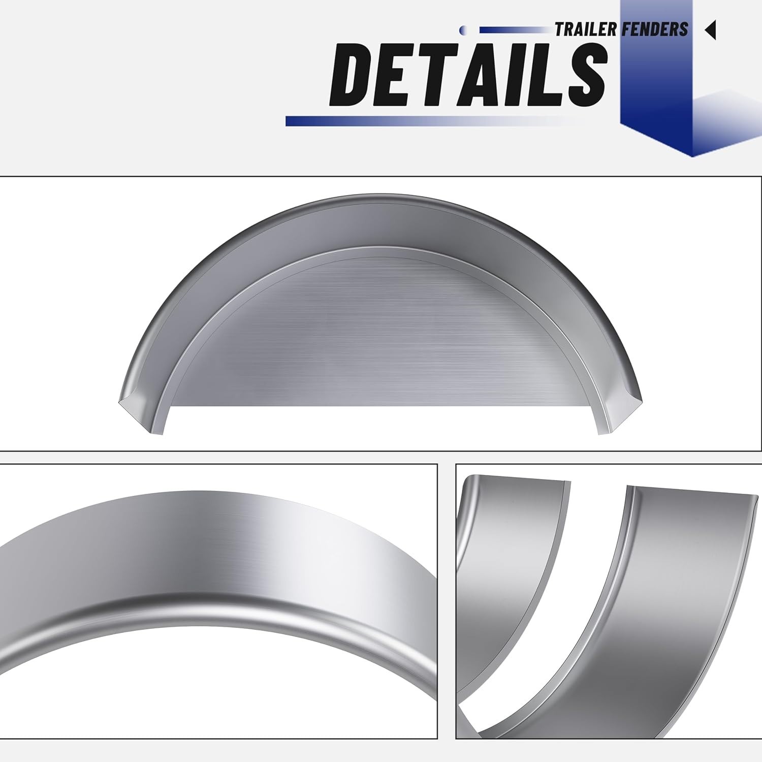 Round Trailer Fenders W/Fender Backs 32-1/8″x 9-1/8″ x 14-3/8I”Fit 14″-16″ Wh…
