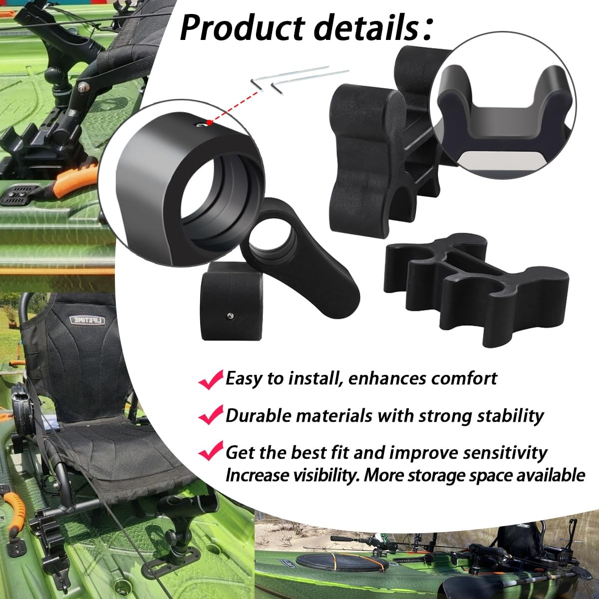 Kayak Seat Risers Compatible with Yukon and Teton Pro Kayaks(Plastic)-Adjusti…