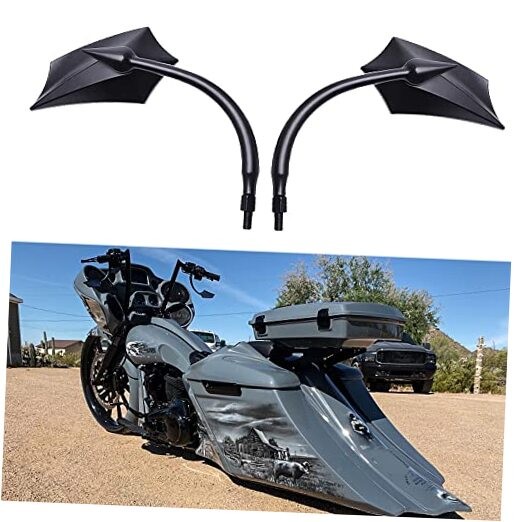 Motorcycle Mirrors,Upgrade Rearview Motorcycle Mirrors Black Irregular Shape