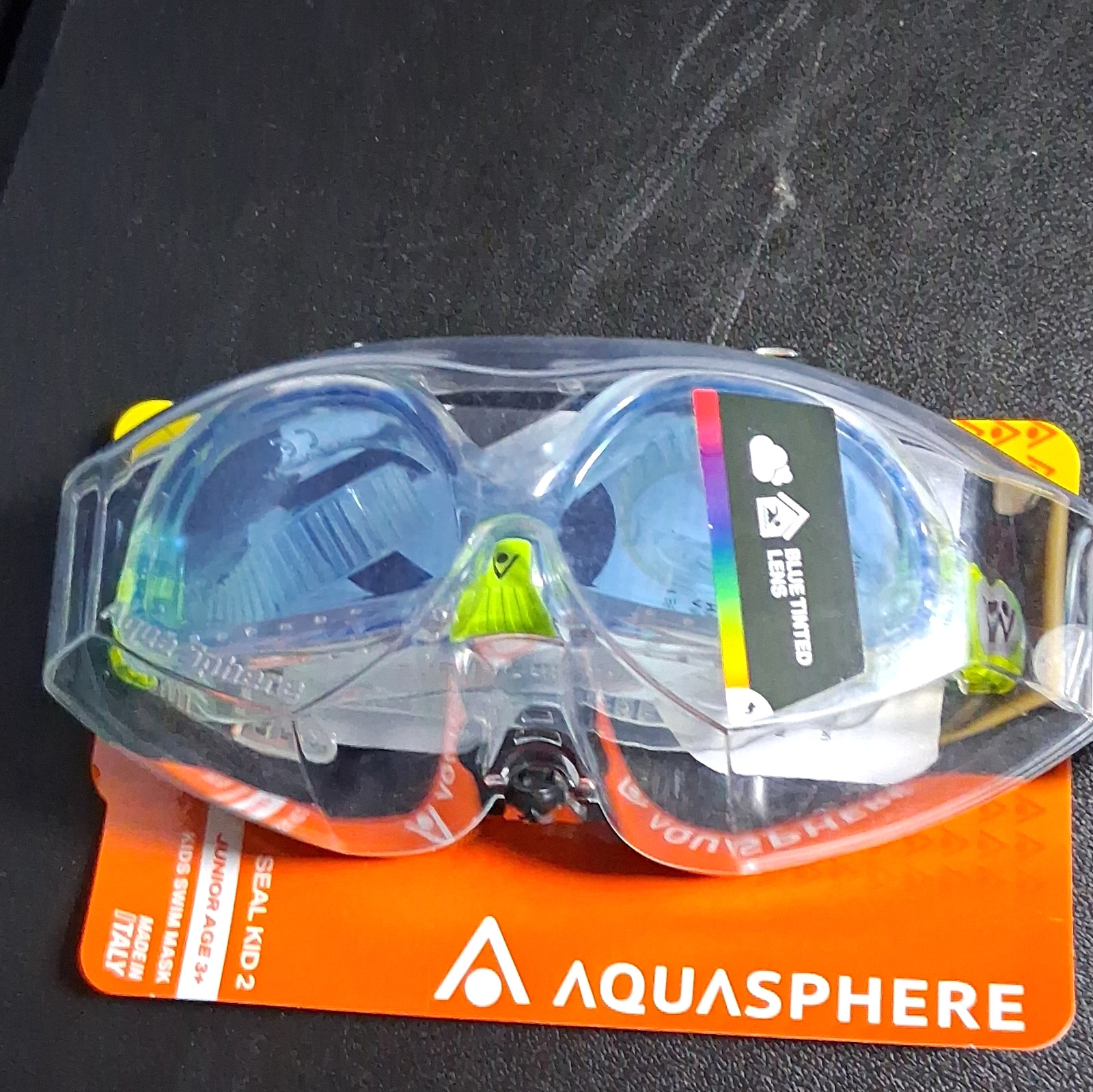 Aqua Sphere Seal Kid 2 Junior Swim Goggles Age 3+ Blue Tinted Latex Free