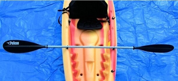 2 Sets Roof Kayak Racks Red, 2 Sets 24″ 36″ 48″ Bungees, 2 Sets Paddle Clips
