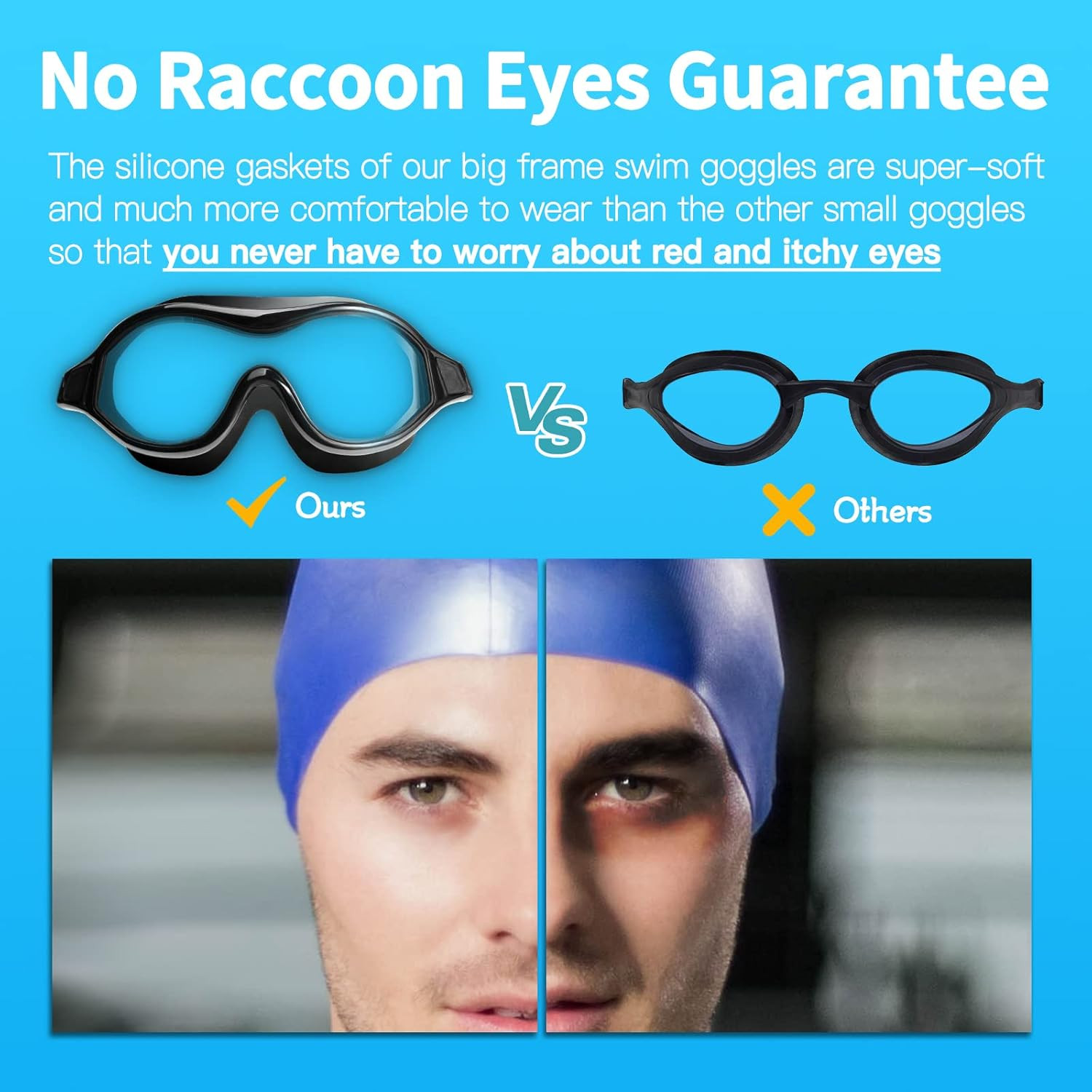 Swim Goggles No Leaking Anti-Fog Pool Goggles Swimming Goggles for Adult Men Wom