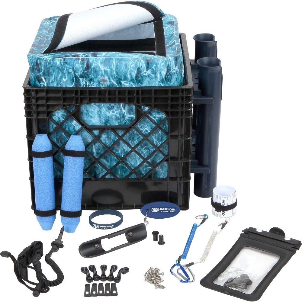 Kayak Storage Crate with 24 Accessories Dry Bag Fishing Rod Holder Organizer