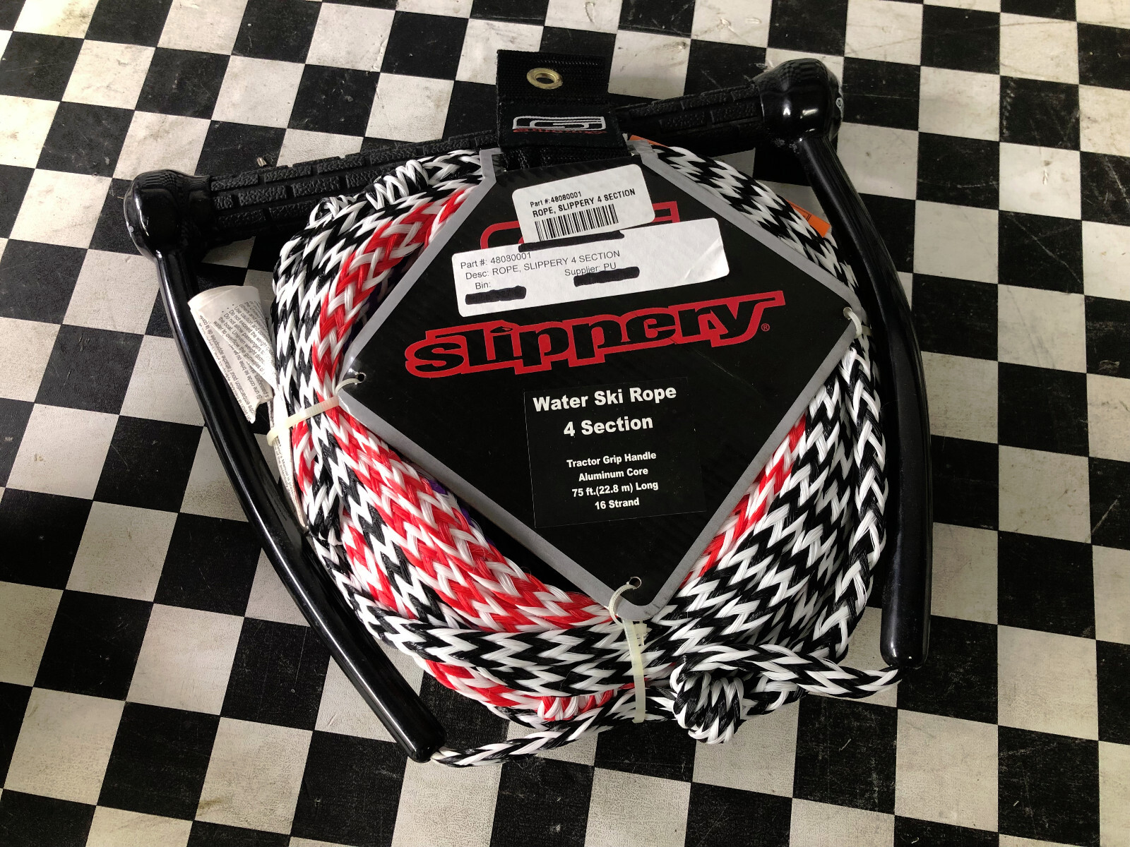 Slippery 75 ft. 16 Strand MultiColor 4 Section WaterSki Wakeboard Rope w/ Handle
