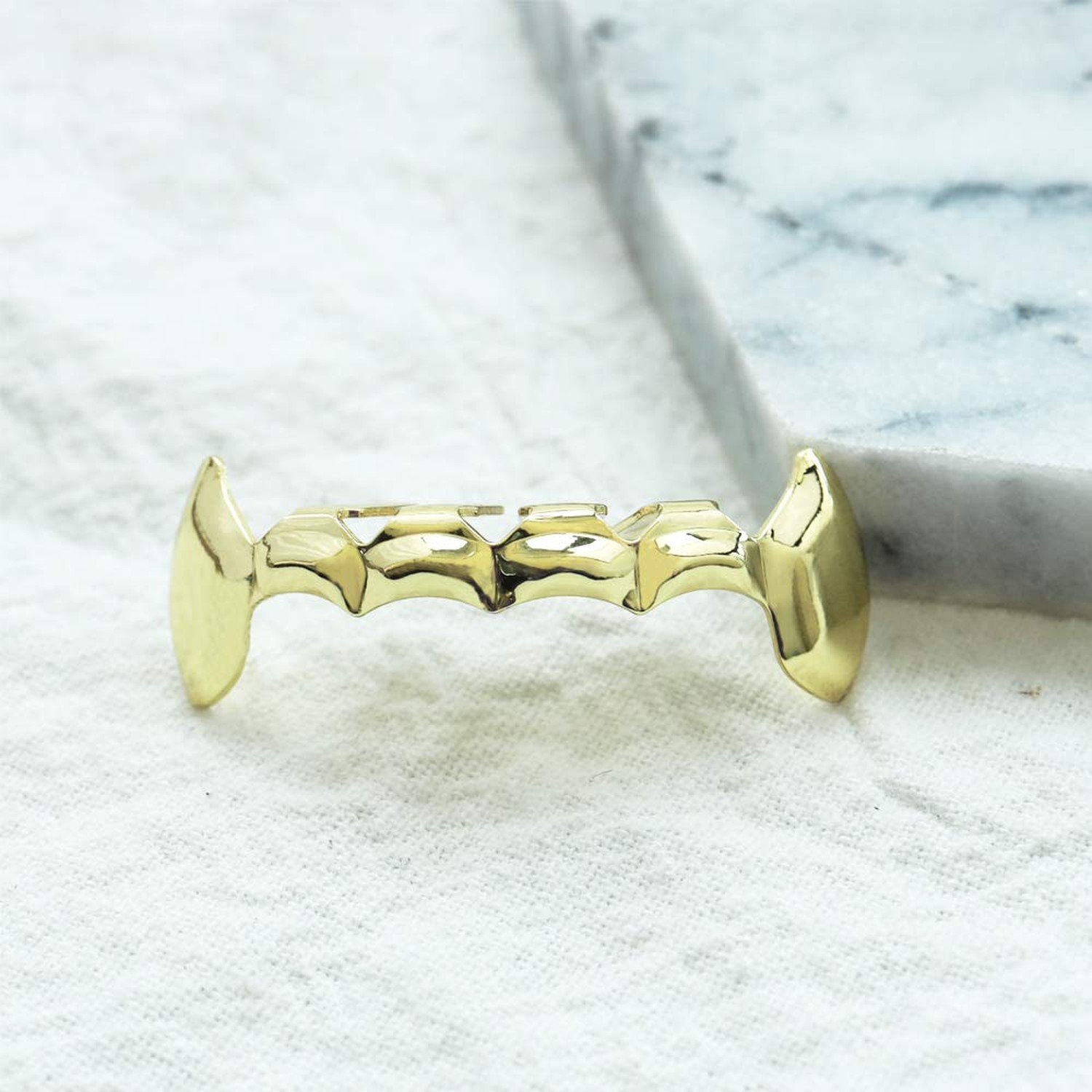 24K Gold Plated Grillz Bottom Vampire Fangs Grill Hip Hop Teeth Caps + Extra …