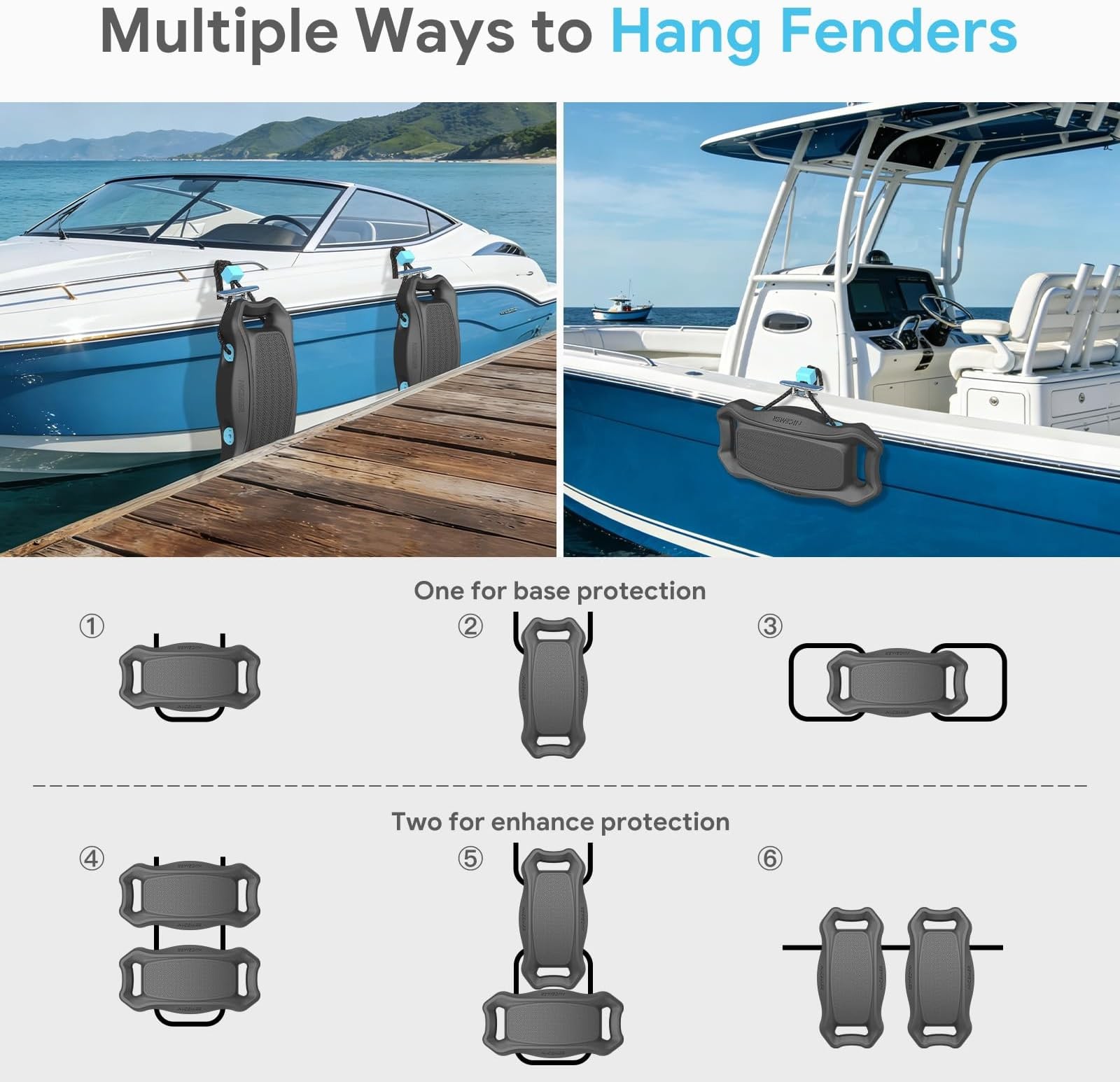 Boat Fenders Easy to Use Bumper for Docking Portable Bumpers with Extra-Long …