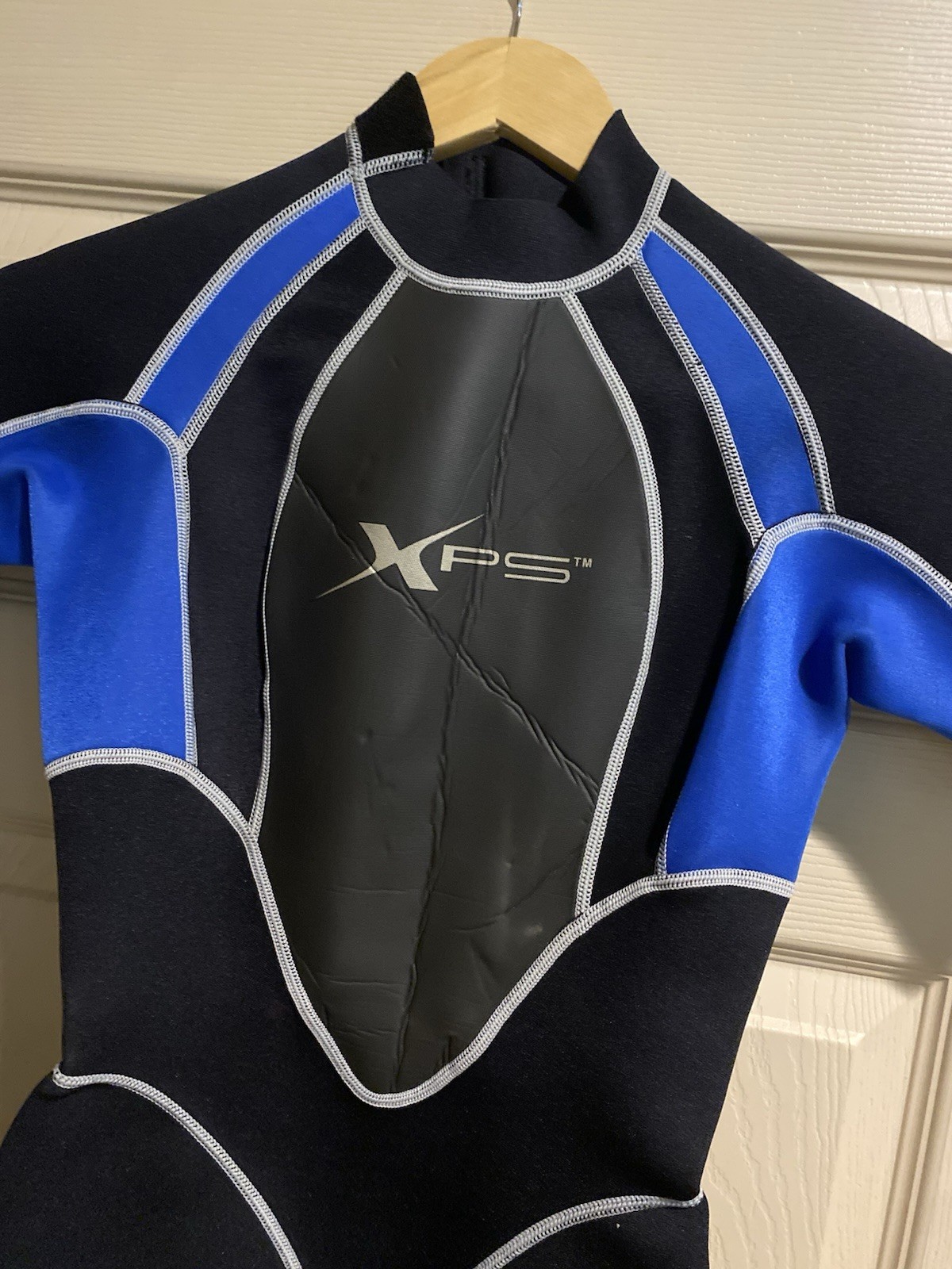 XPS SPRING SHORTY WETSUIT WOMEN’S BLUE ZIP UP 2X2 MM AQUALITE NEOPRENE SMALL