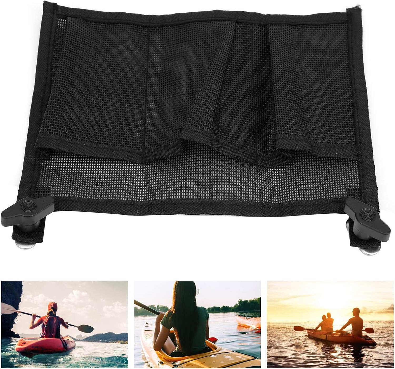 Kayak Canoes Meshes Storage Bag with 3 Pocket Meshes Pouches Boat Tackle Side…