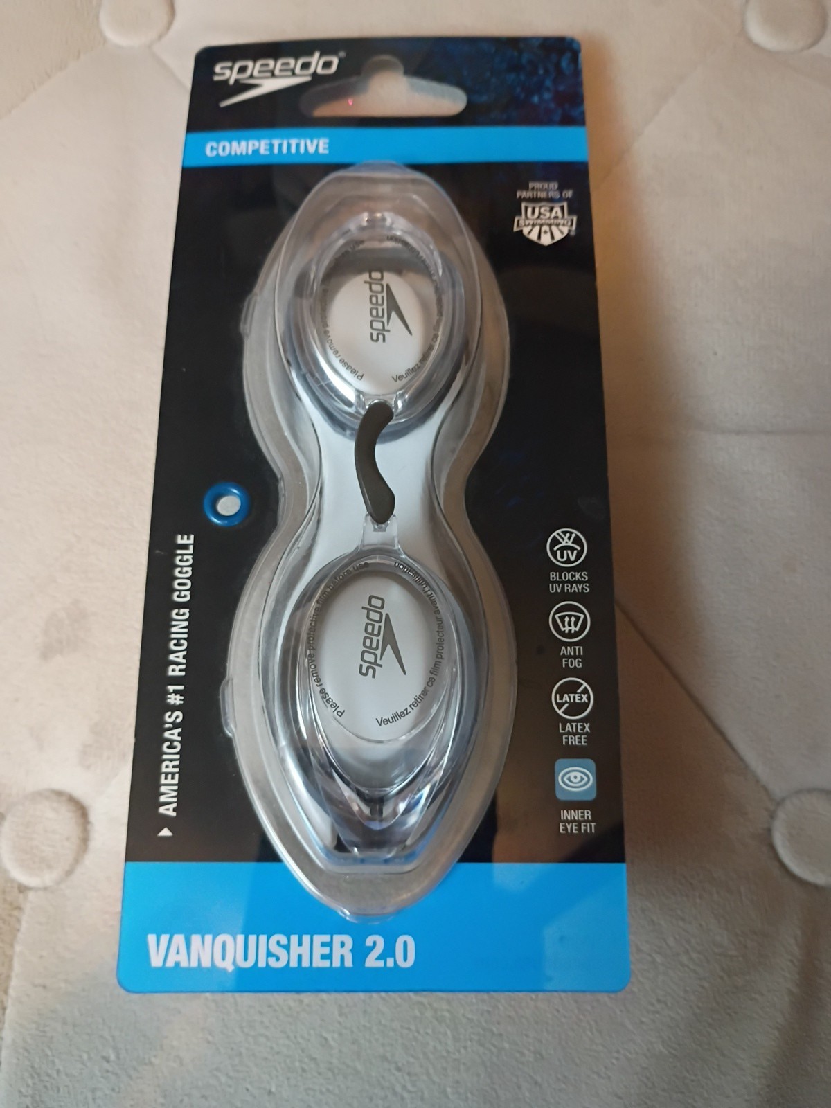 Brand New Speedo Competitive Vanquisher 2.0 Optical Swim Goggle .