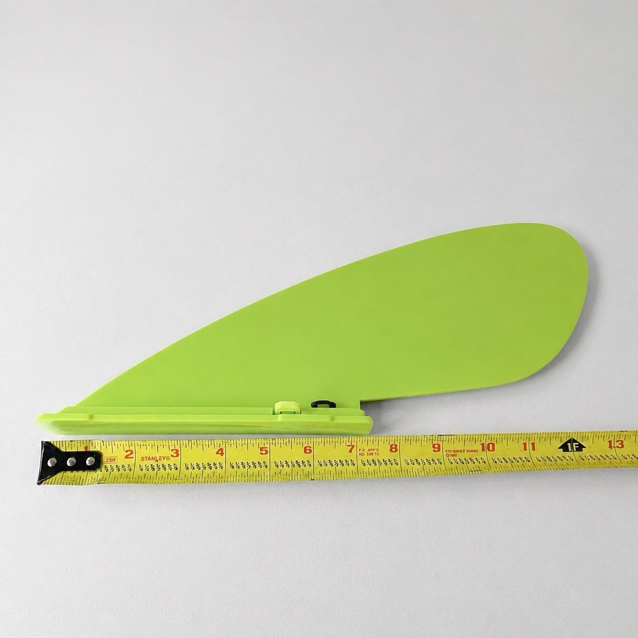 Stand Up Paddleboard Fin – Neon Yellow/Green Slide-In Mount with Clip Tool Free