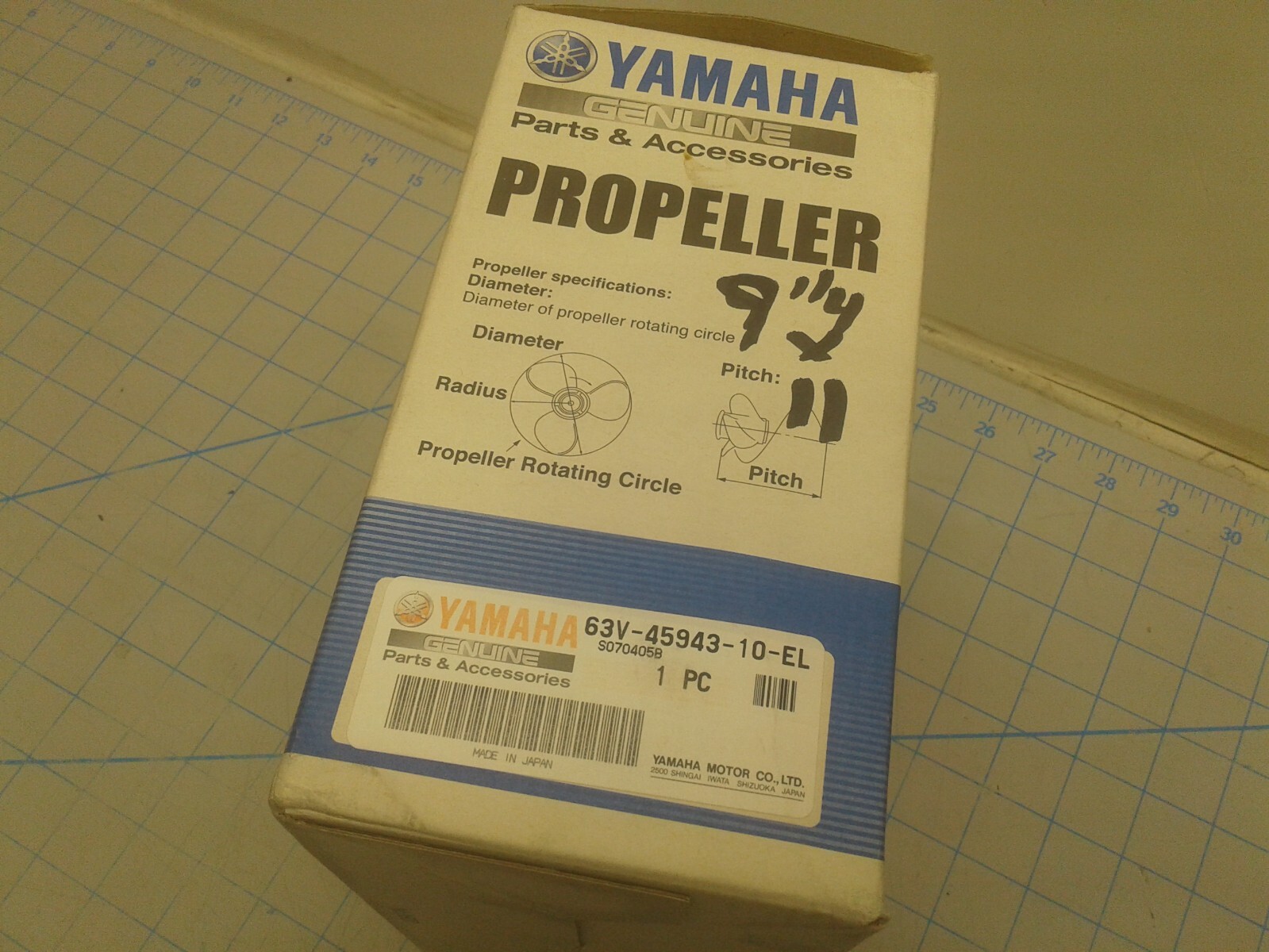 Boat Marine Yamaha Propeller 9 1/4 x 11 63V-45943-10-EL
