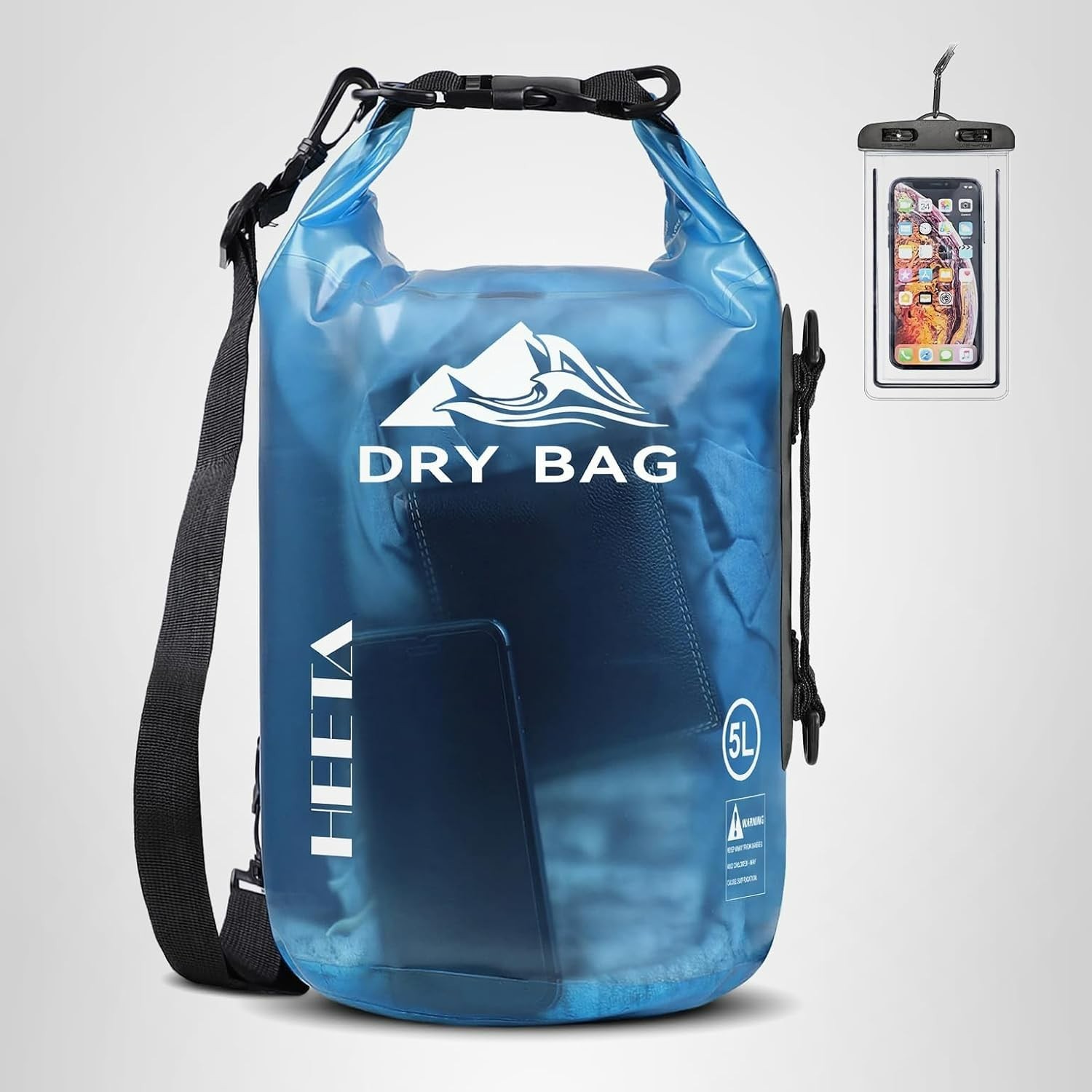 HEETA Dry Bag Waterproof for Women Men, 5L/10L/20L/30L/40L Roll Top Lightweight