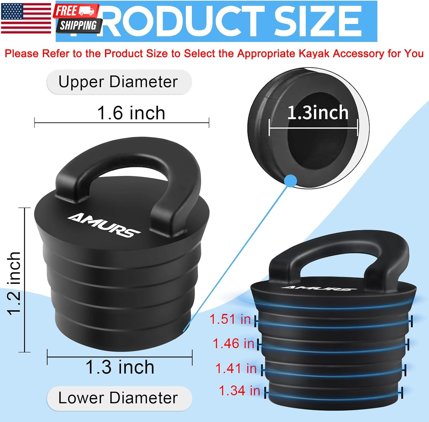 Kayak Scupper Plug Kit Scupper Plugs Drain Holes Stopper with Silicone Handle Un