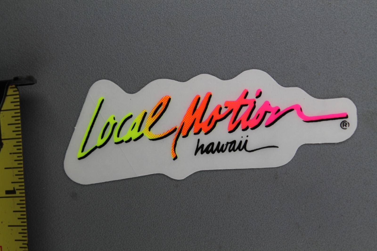 Local Motion Hawaii Surf Neon Pink Orange Yellow 80s LM2 Vintage Surfing STICKER