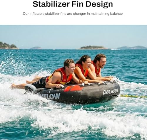 PEAKFLOW Towable Tube,Boat Tube,1-3 Person,Tubes for Boating,PVC Liner and Fu…