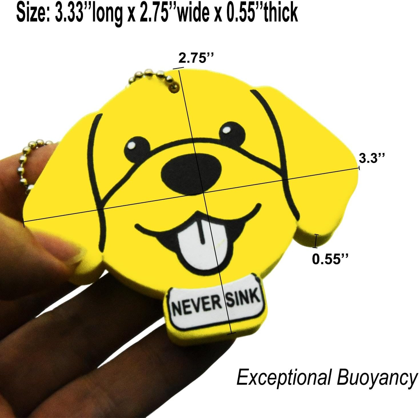 Floating Keychain for Keys, Retriever Dog Buoy with Chain, Buoyant Key