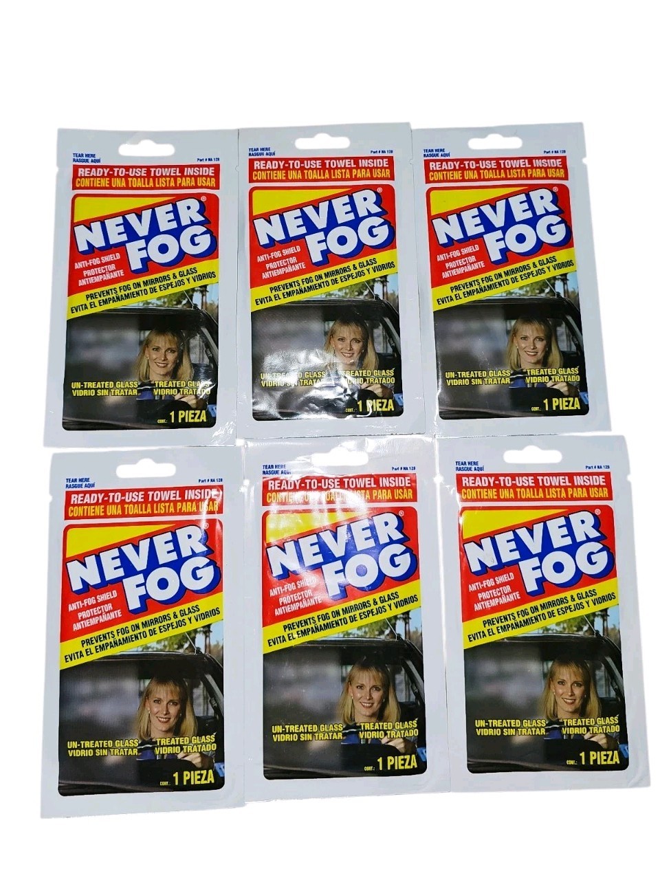 6 Blue Magic Never Fog, Anti-Fog Shield Towel, Prevent Fog on Mirrors & Glass