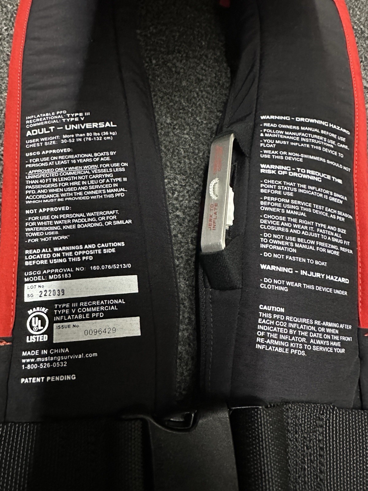Skeeter Mustang Elite Automatic Inflatable PFD