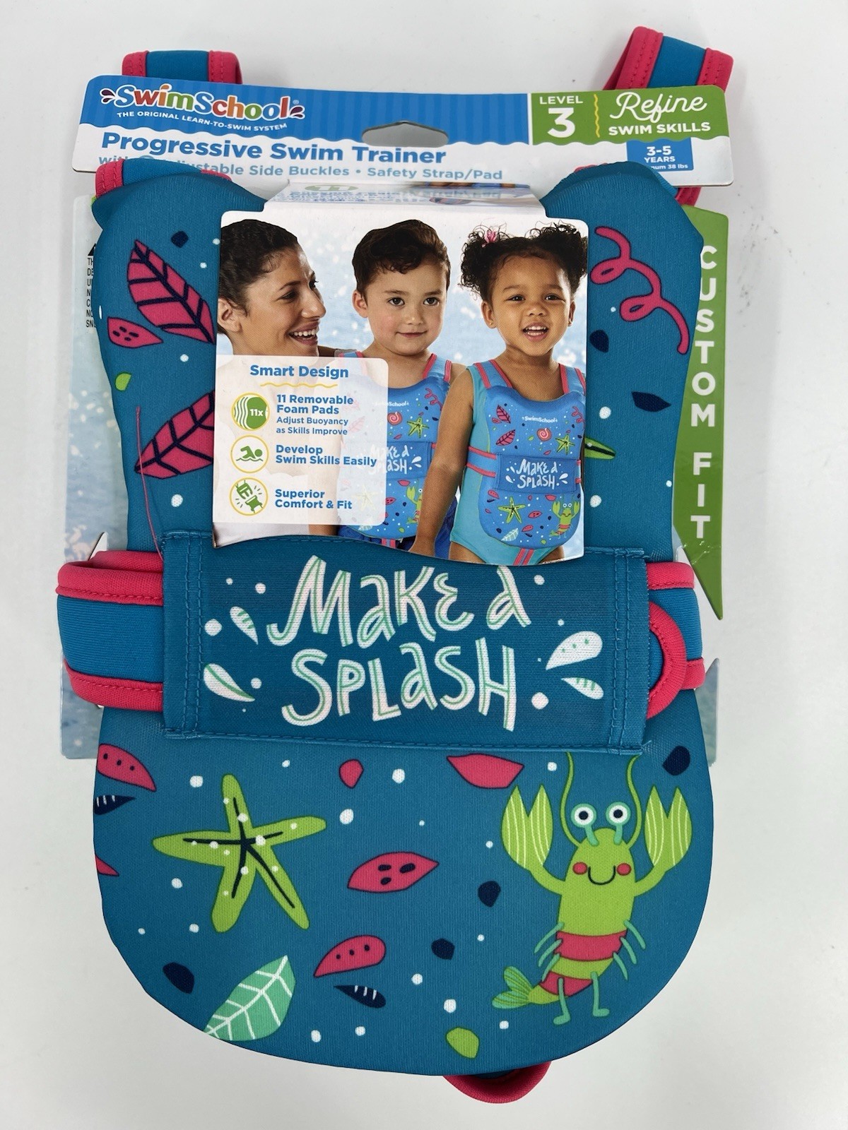 Swim School Progressive Swim Trainer Level 3 -Safety Vest = Ages 3-5 Max 38 lbs