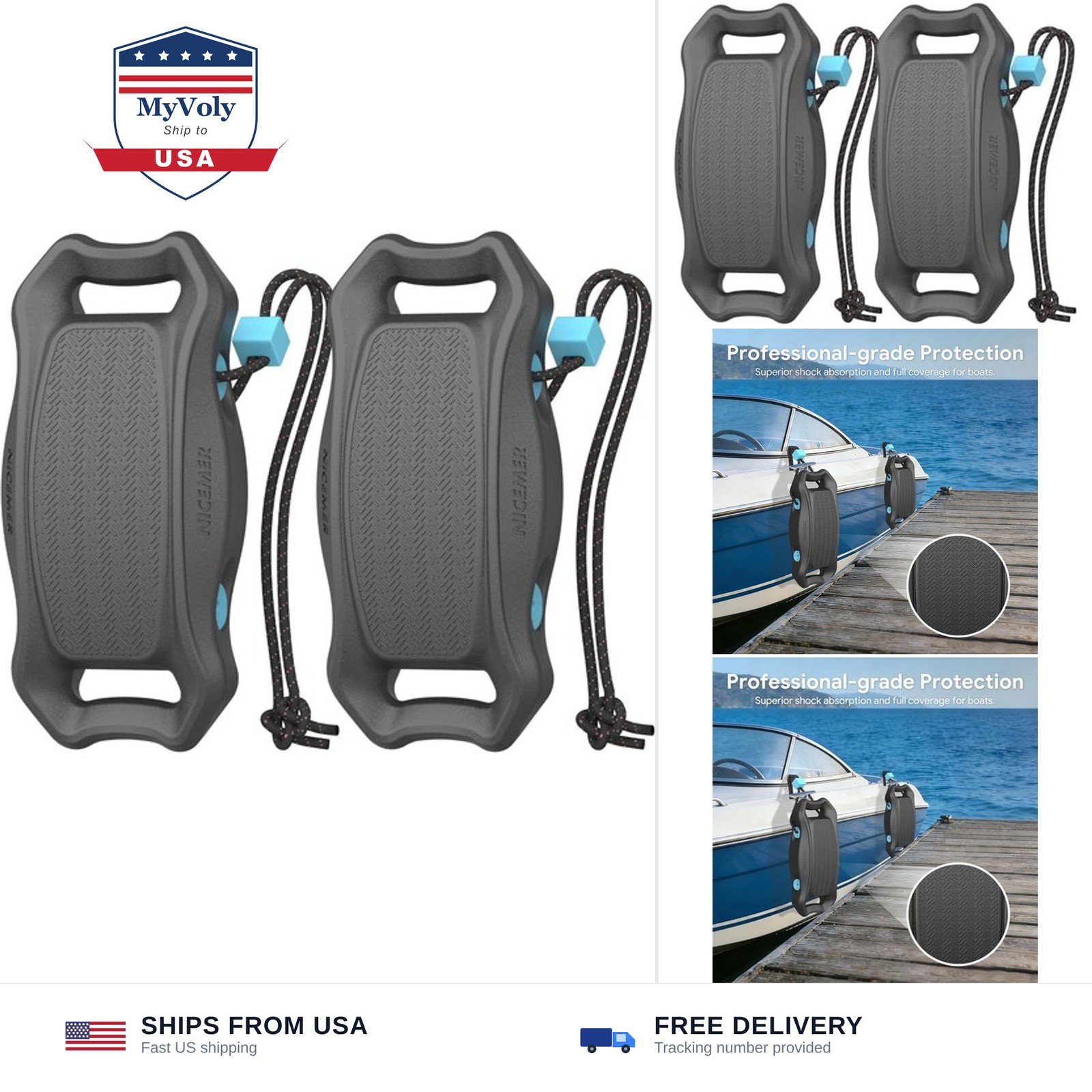 Boat Fenders Easy to Use Bumper for Docking Portable Bumpers with Extra-Long …
