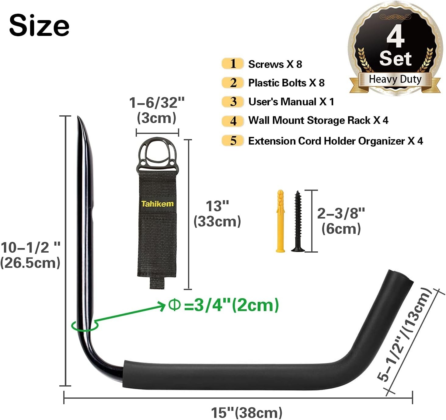 Kayak Rack Wall Mount, Canoe Hanger Hooks, Kayak Storage Hook, Garage Hanger Lad