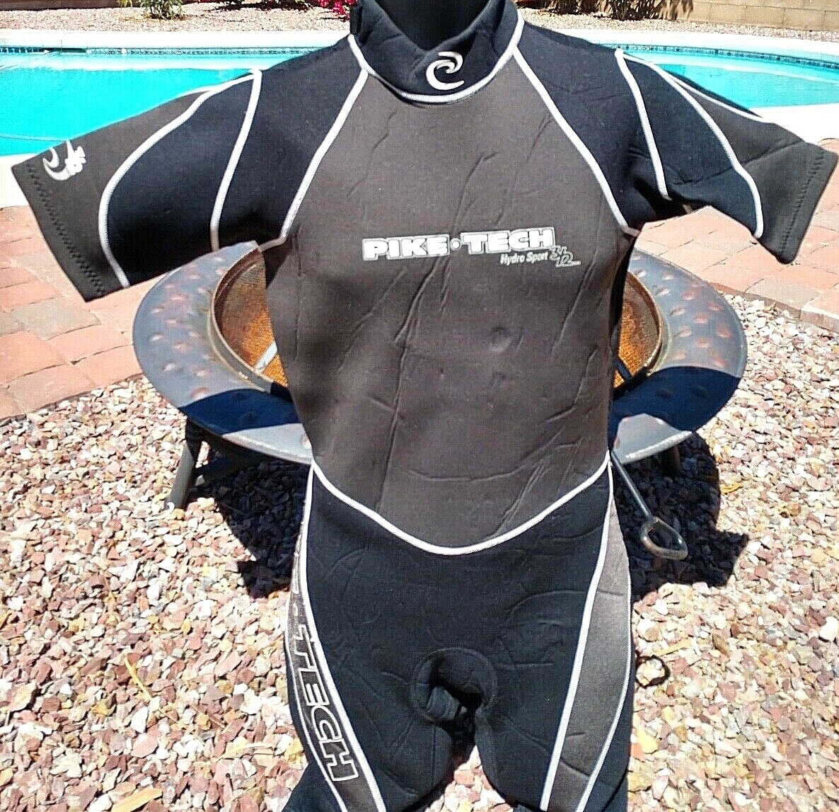 Wetsuit Shorty Pike Tech Hydro Sport 3/2 mm Medium Black Gray and White Medium