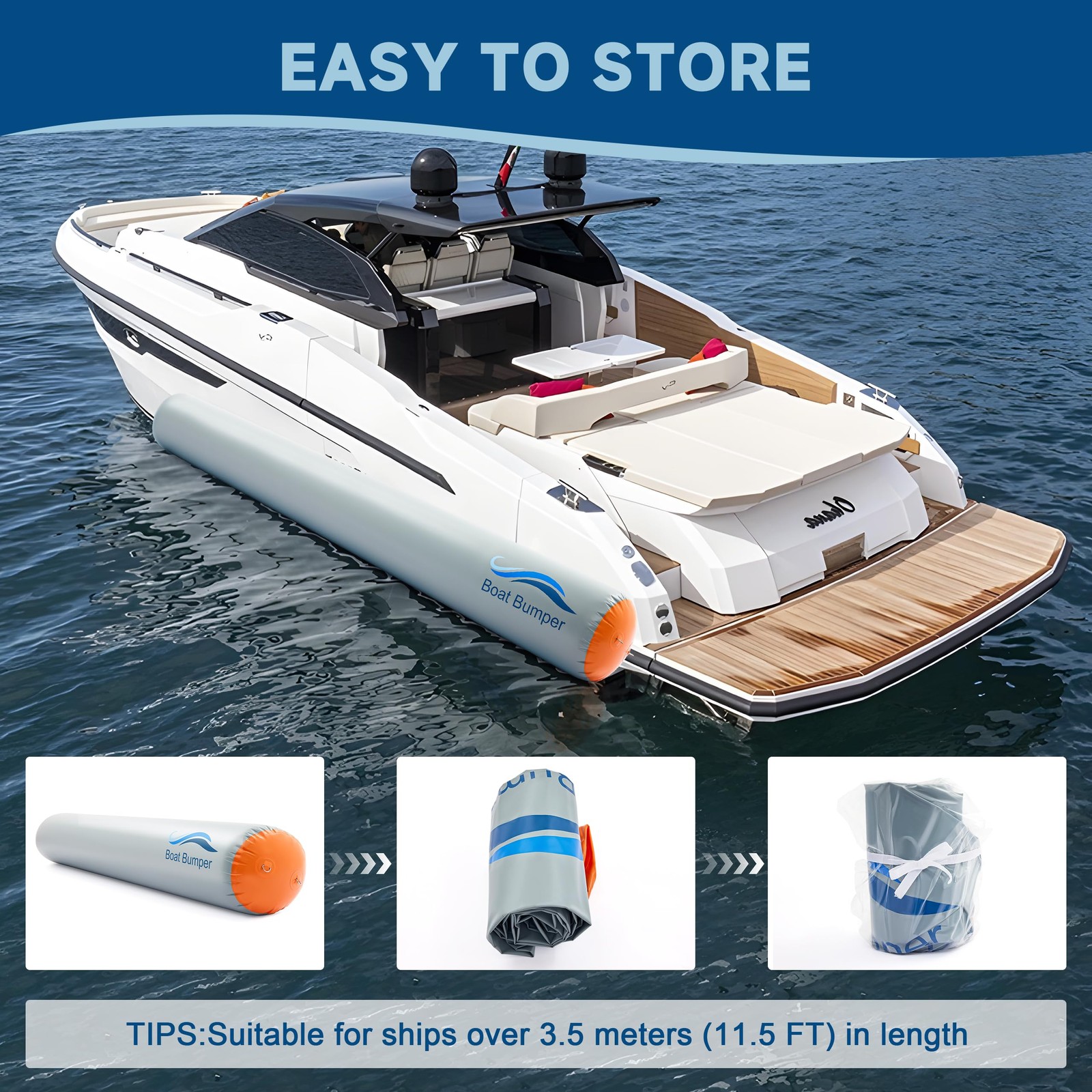 Howjoe 120”*18” Inflatable Boat Fenders for Docking, Bumpers 18inch