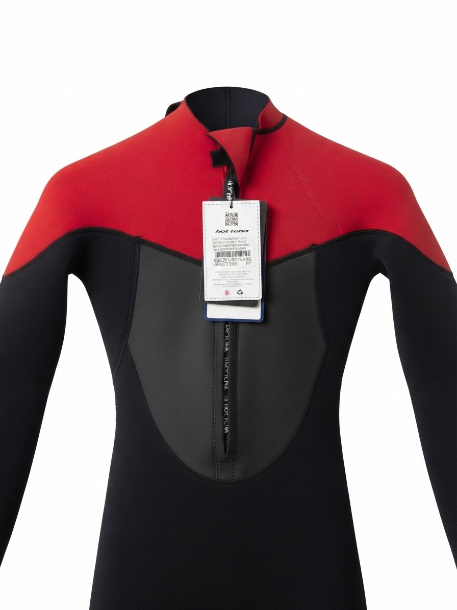 Hot Tuna Kids Wetsuit – Size 9-10 Years (134-140cm) – Black & Red Full Length