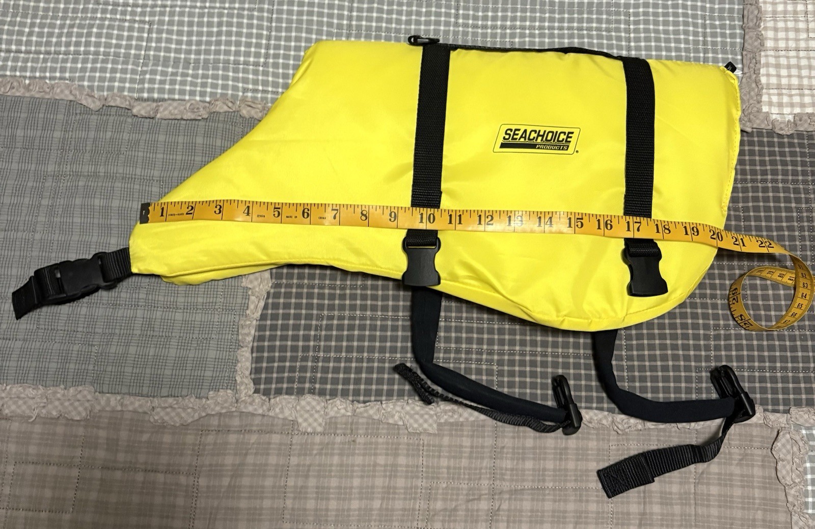 SEACHOICE DOG LIFE VEST SIZE MEDIUM 7 TO 17 POUNDS COLOR YELLOW ADJUSTABLE