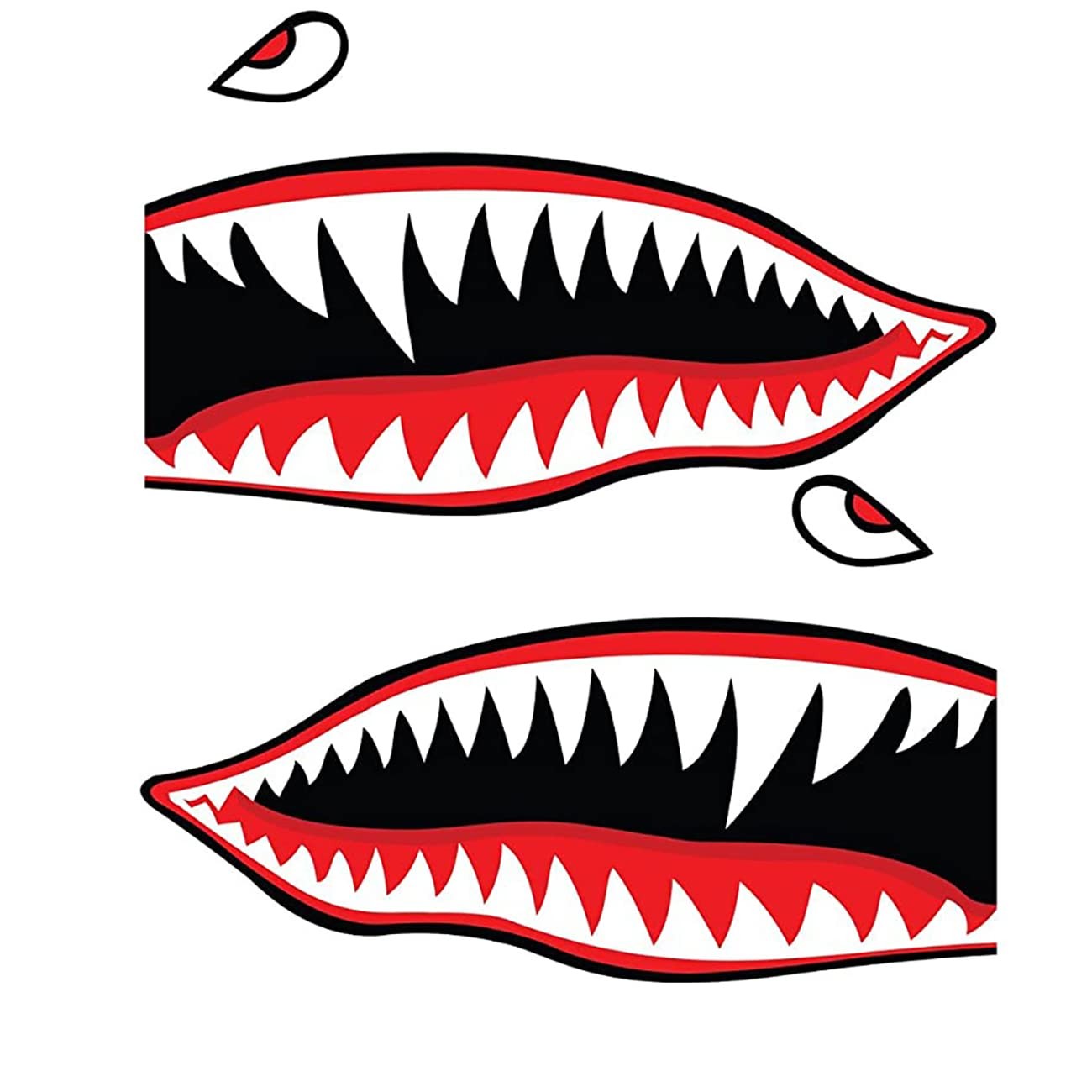 2Pcs Shark Teeth Mouth Kayak Stickers，Kayak Decals Waterproof DIY Funny Graph…