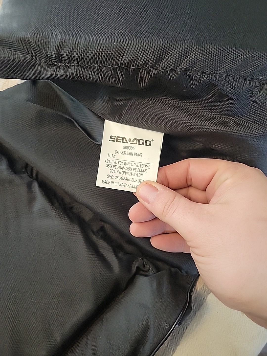 Gray and Black Seadoo Life Jacket Vest Adult XXX Large 1714 Chest Size 53-57