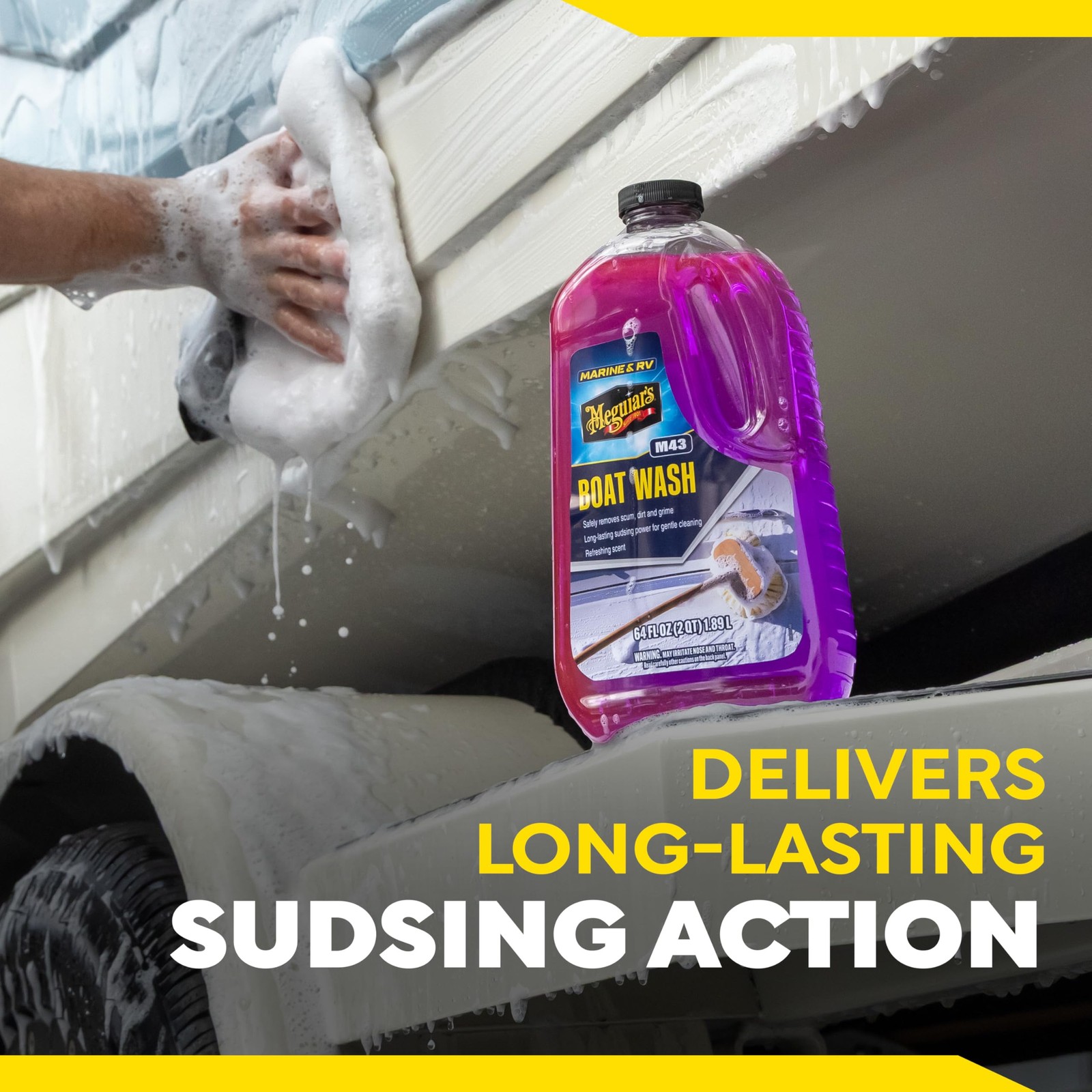 Meguiar’s M43 Marine/RV Boat Wash, pH-Balanced 64 Fl Oz (Pack of 1), PURPLE