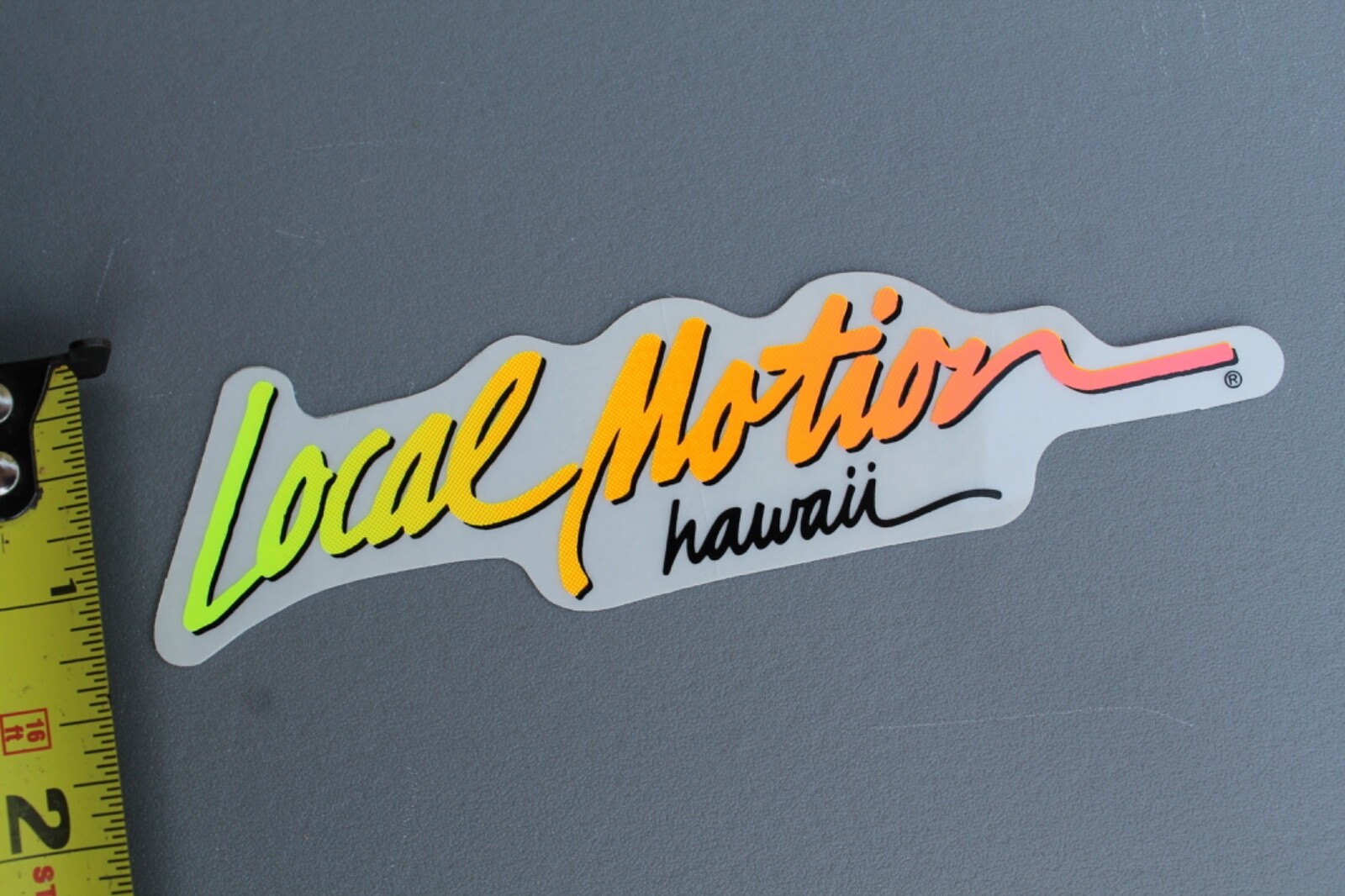 LOCAL MOTION Hawaii Surfboard Neon Orange Fade 80’s LM1A Vintage Surfing STICKER