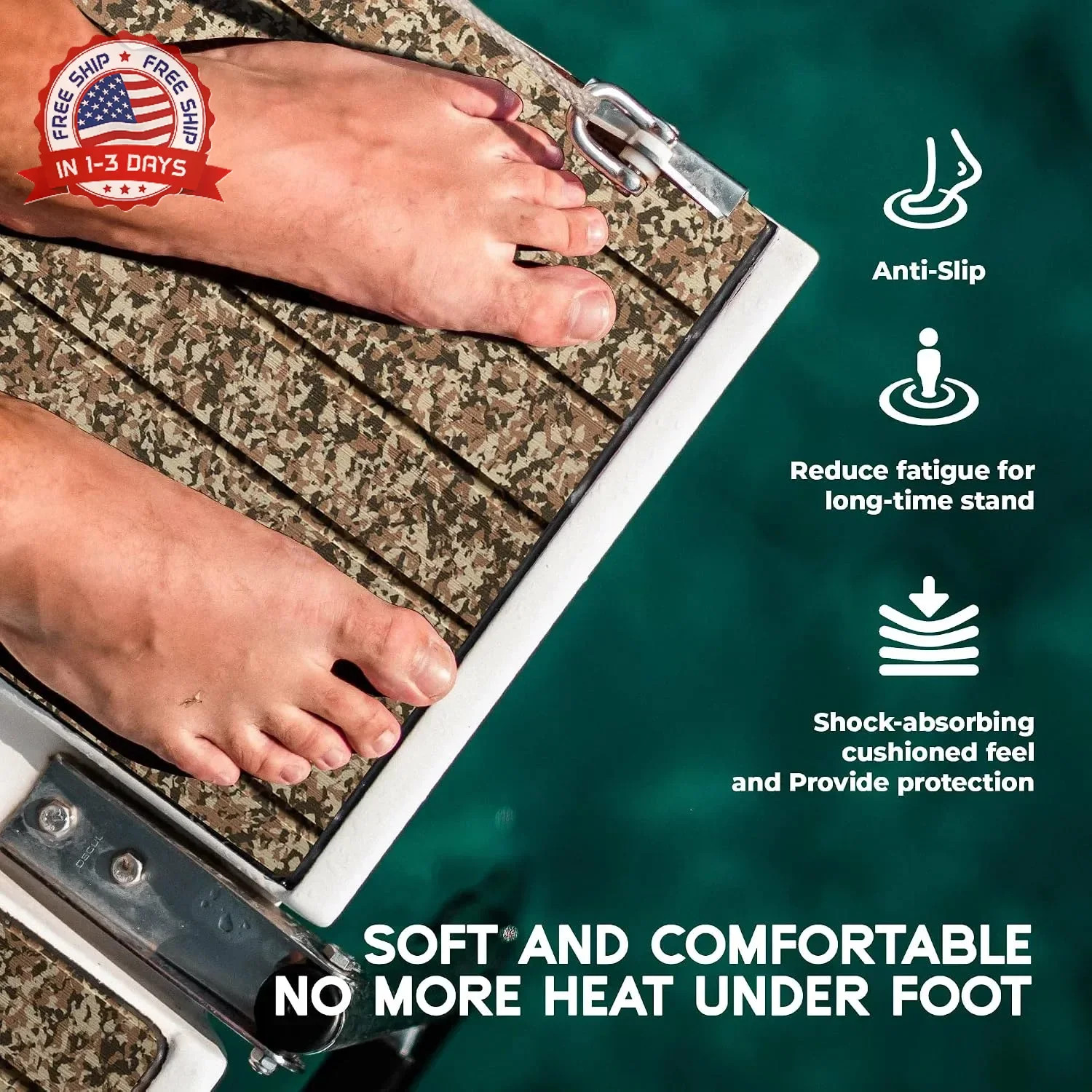 FOCEAN EVA Foam Boat Flooring, Sea Vinyl Decking Camo Deck Mats with self Adhesi