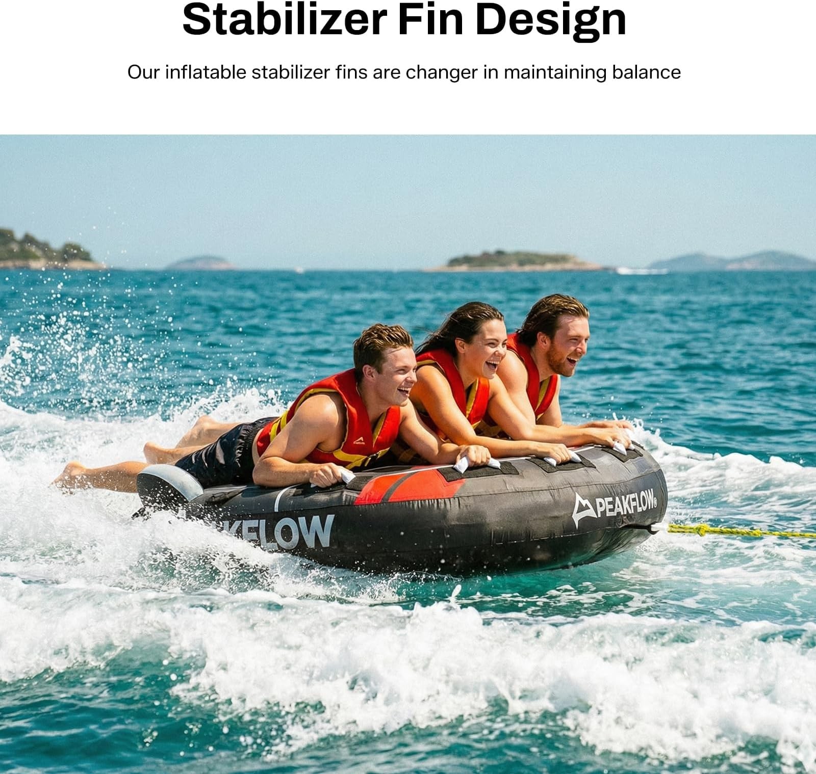 PEAKFLOW Towable Tube,Boat Tube,1-3 Person,Tubes for Boating,PVC Liner and Fu…