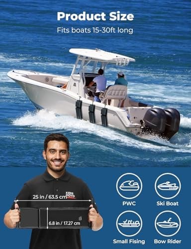 KEMIMOTO Boat Fenders, Boat Bumpers for Docking, 25-Inch Length, Fit for Bass…
