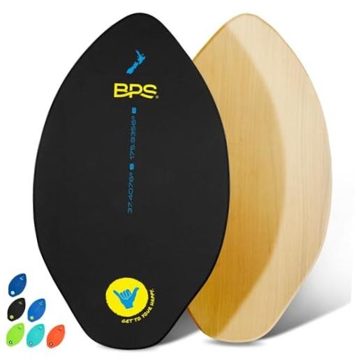 New Zealand ‘Shaka’ Skimboard with Colored EVA Grip Pads and 35 Inch Black