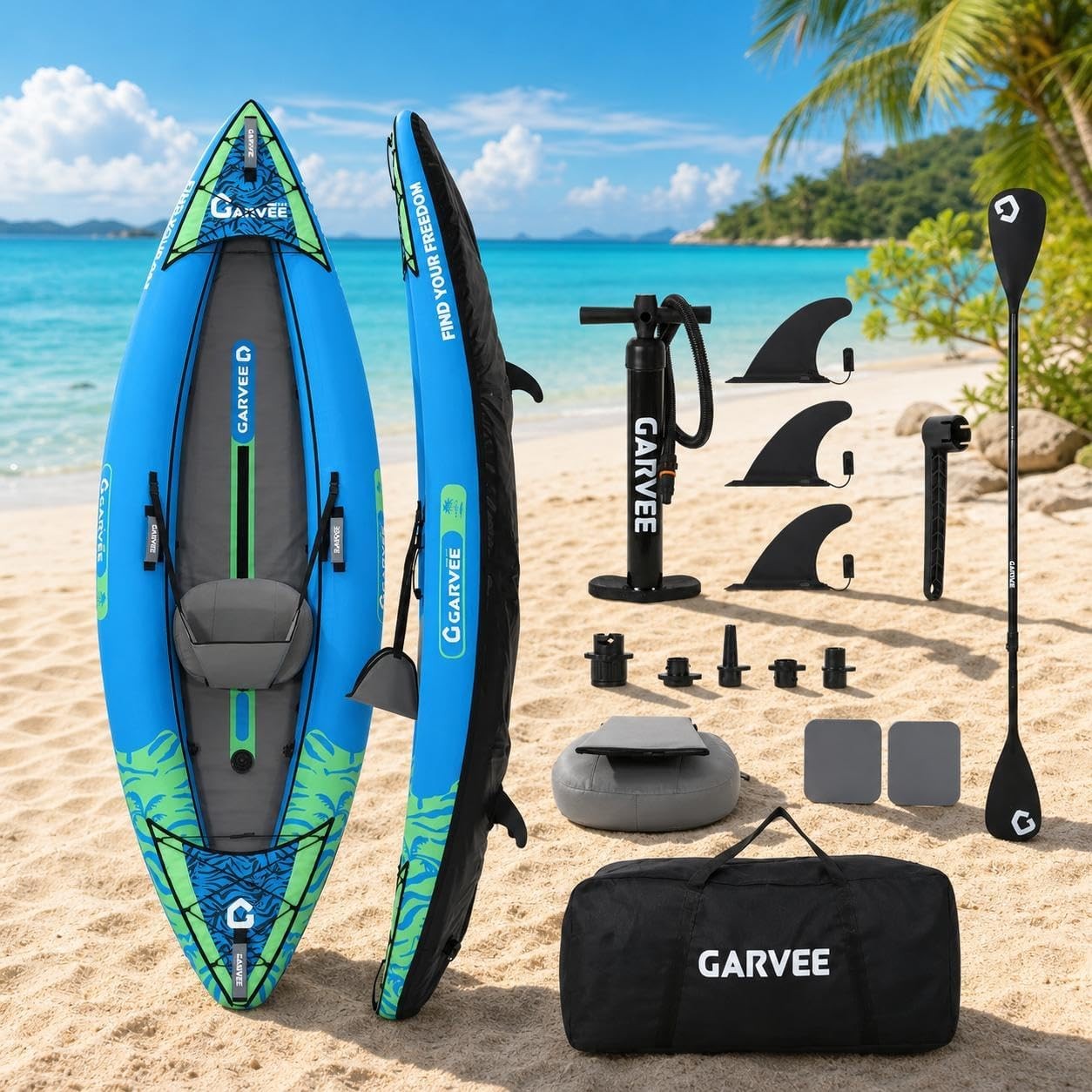1 Person Inflatable Kayak Fishing Kayak Portable Touring Kayaks with Padded Seat
