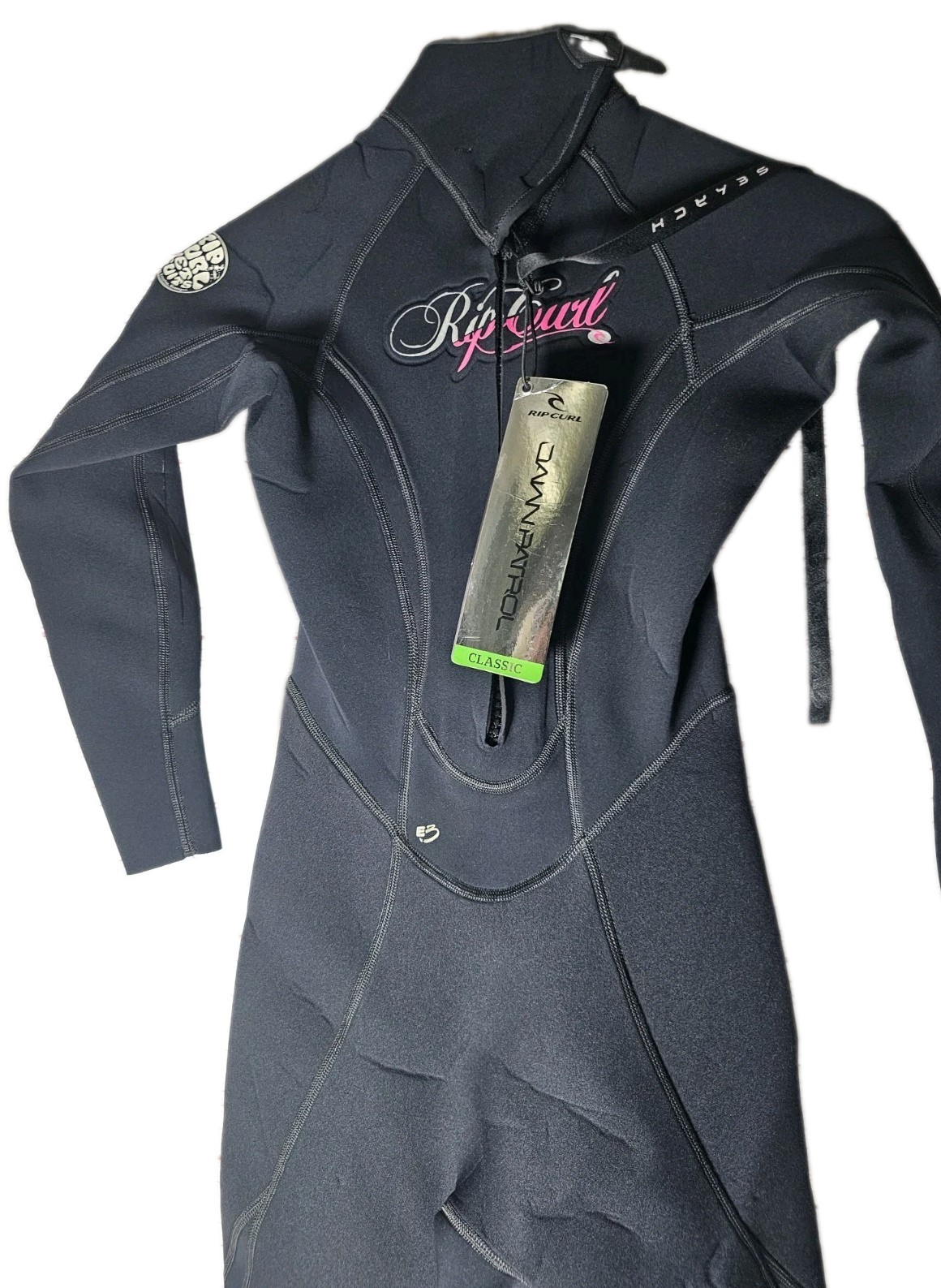 RIP CURL Womens 3/2 Full Length DAWN PATROL Wetsuit WSMOD Black Pink NWT Size 6