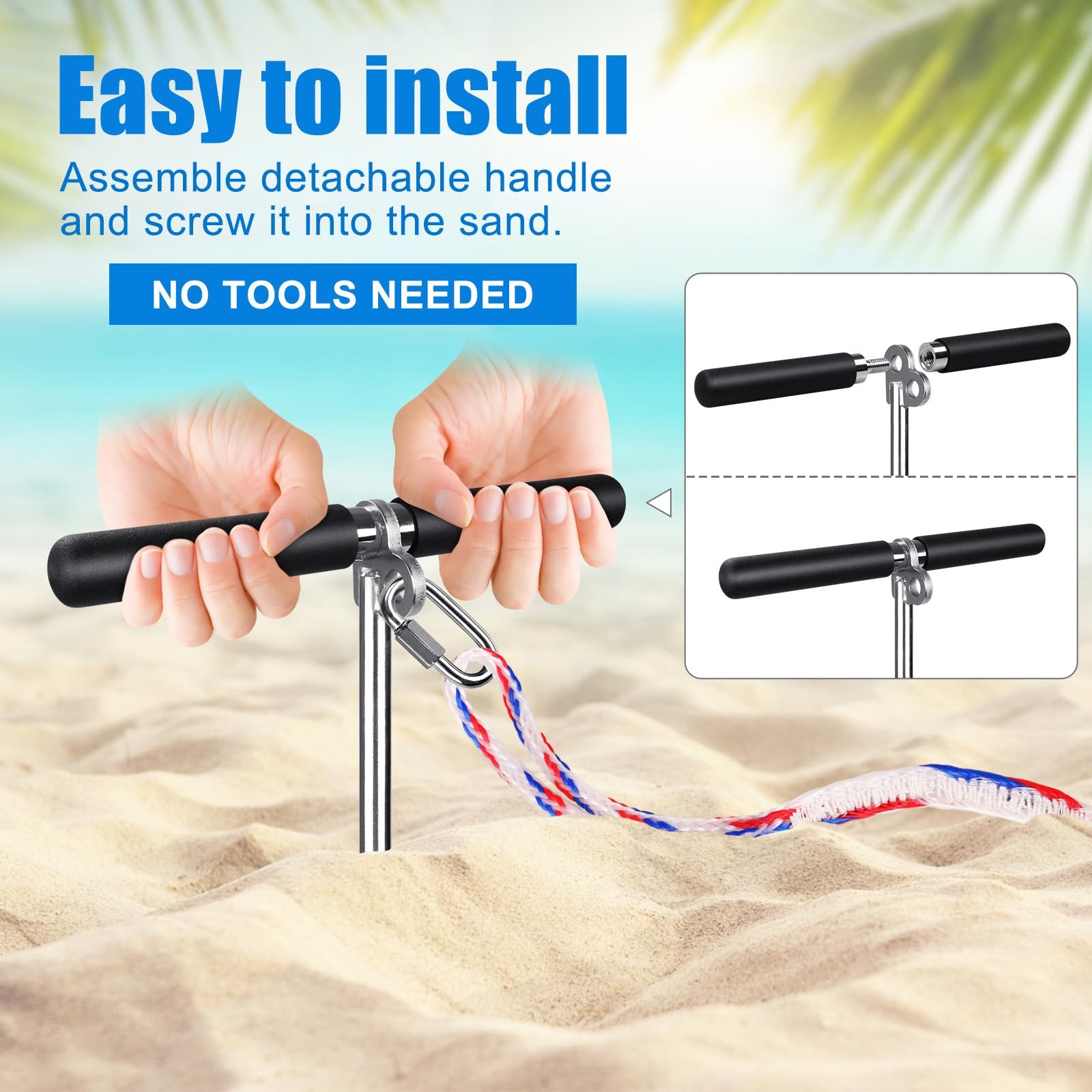17” Sand Anchor for Boat with 32ft Rope, 304 Stainless Steel Boat Sand Ancho…