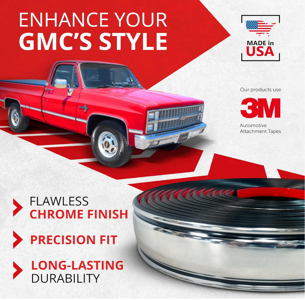 26ft Truck Chrome Belt Side Molding Trim for Chevy Chevy GMC Suburban 1973-1987