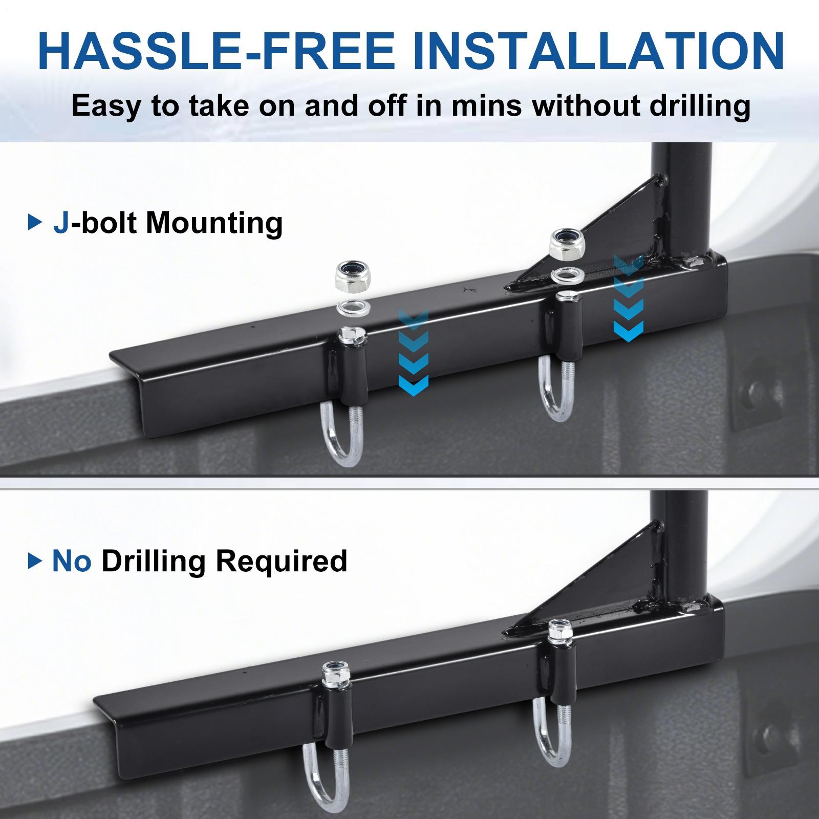 Universal Adjustable Pick up Truck Bed Ladder Rack Lumber Utility Kayak 800lbs