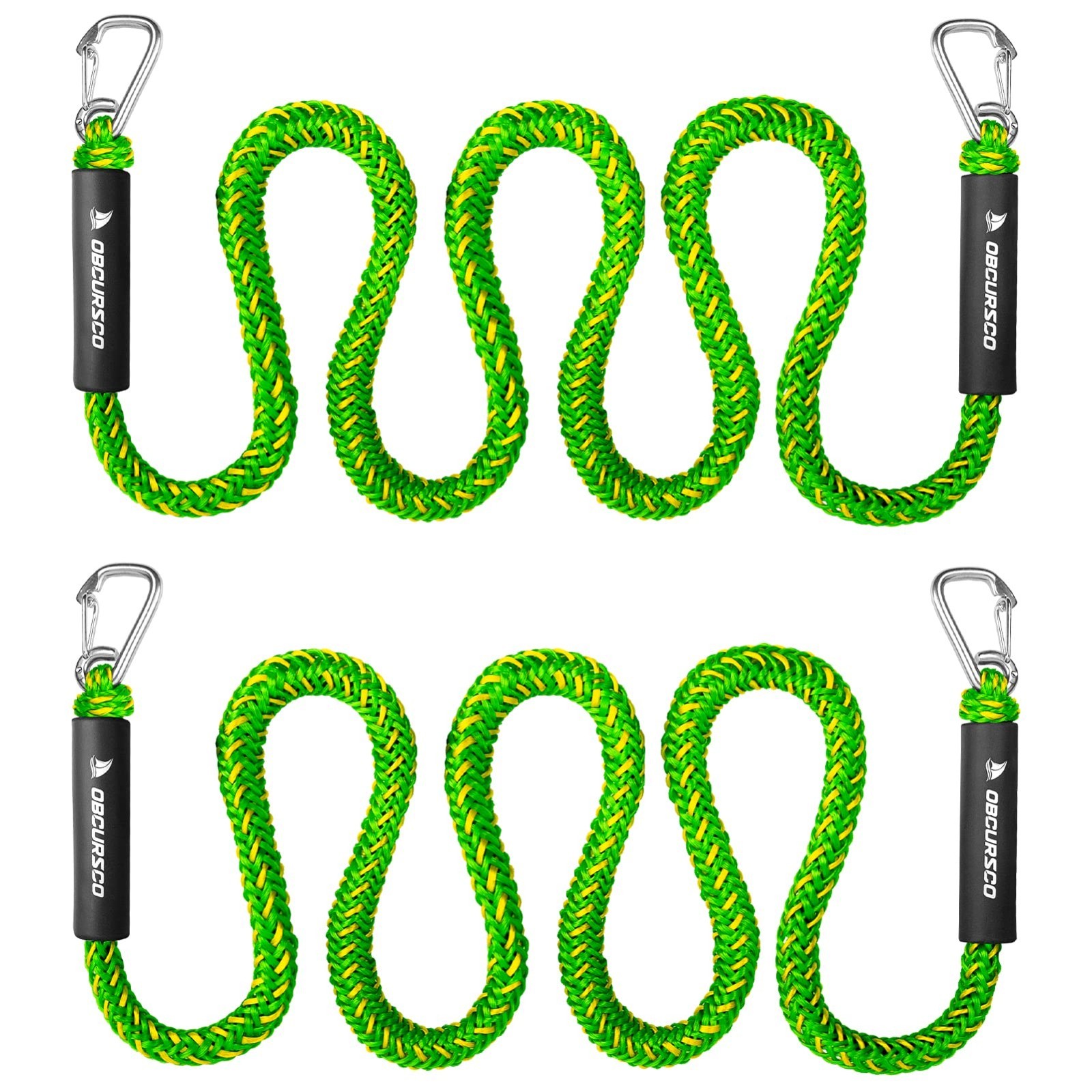 Bungee Dock Line for Jet Ski & Boat – 6-9ft Snubber Rope with Stainless Clips, 2