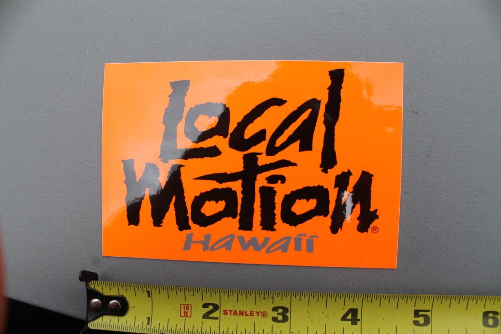 LOCAL MOTION Hawaii Surf Neon Orange Black OG 80’s LM2 Vintage Surfing STICKER