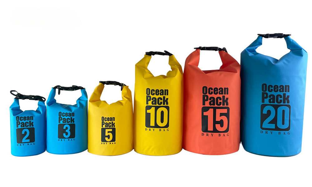 Outdoor waterproof dry bag 2L 3L 5L 10L 20L PVC for swimming hiking beach diving